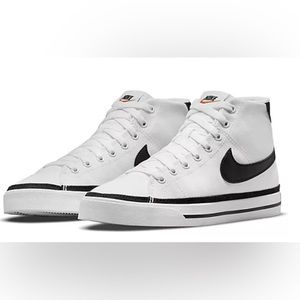 NIKE WOMENS COURT LEGACY MID SNEAKER - WHITE